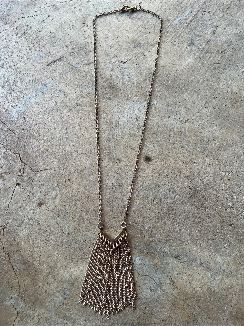 Gold Tassel Fringe Necklace - Women Jewelry